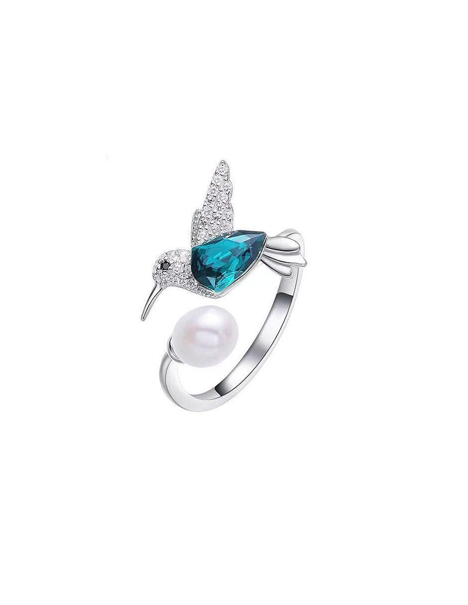 Anillo de colibrí swarovski baño de rodio Anillo de colibrí swarovski baño de rodio