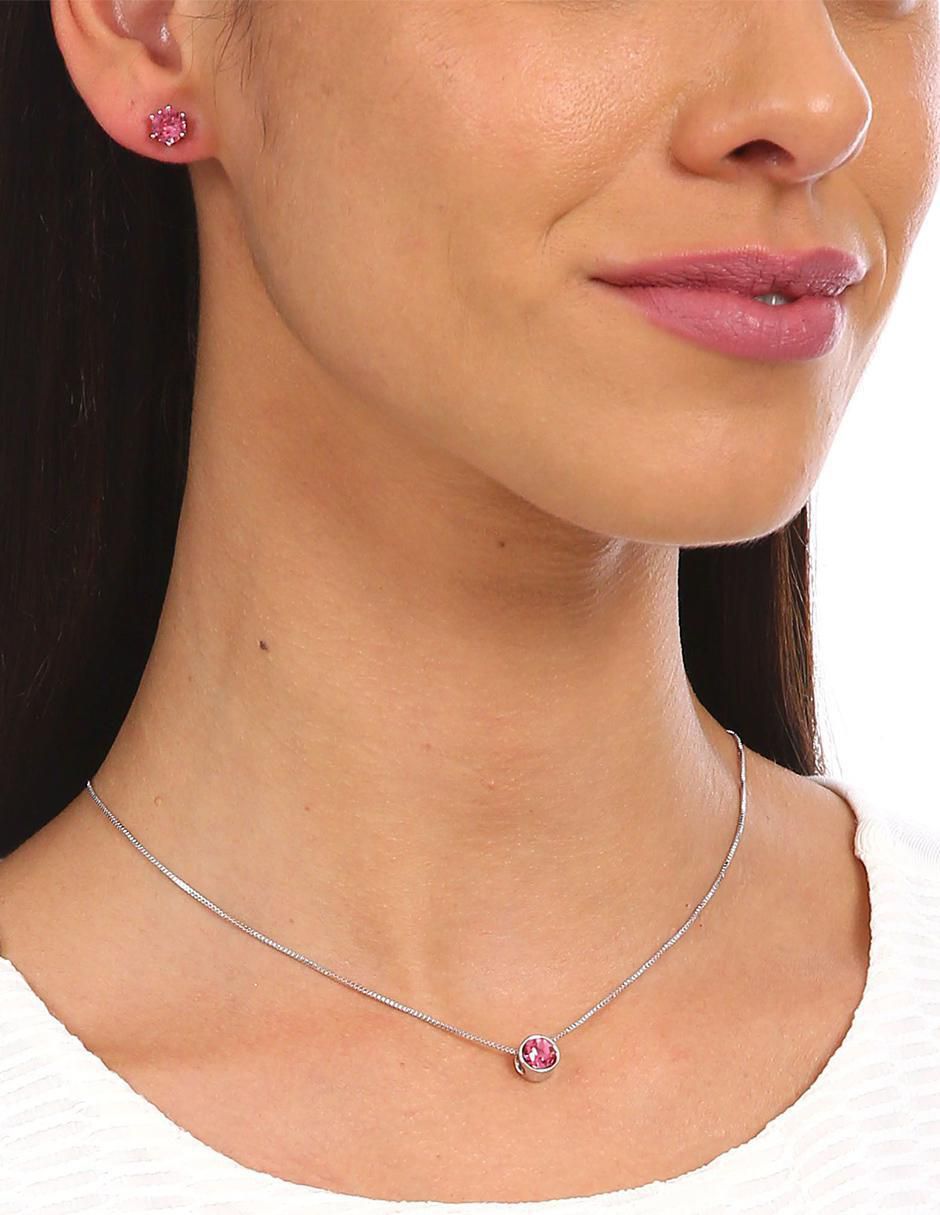 Aretes y collar circular cristal 2