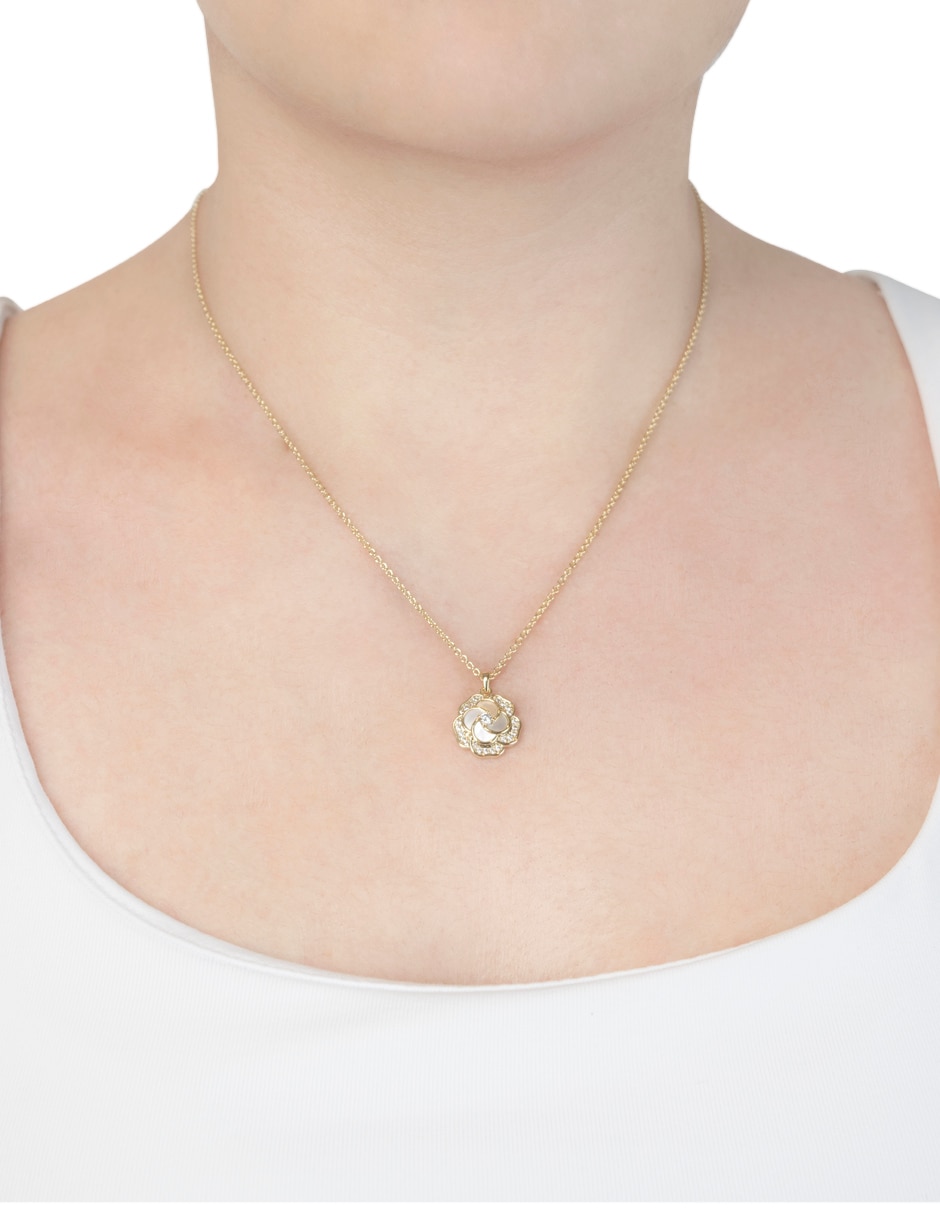 Collar de flor estacional de baño de oro 3
