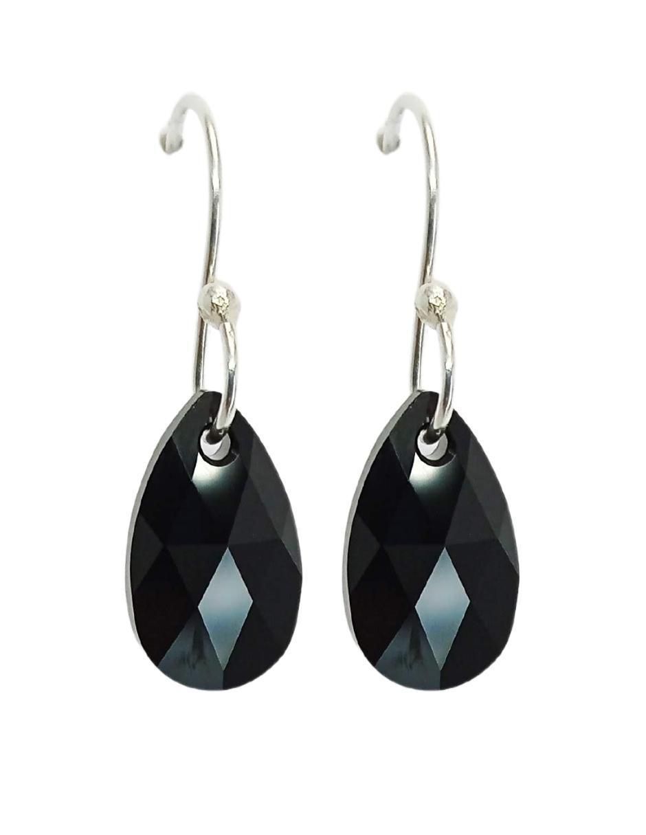 Aretes y collar de hoja Leaves de plata p 925 cristal 3