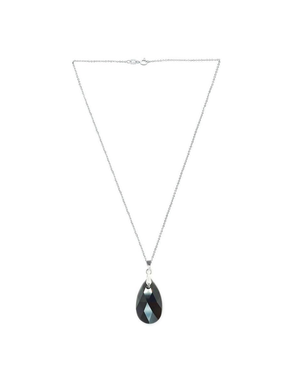 Aretes y collar de hoja Leaves de plata p 925 cristal 5