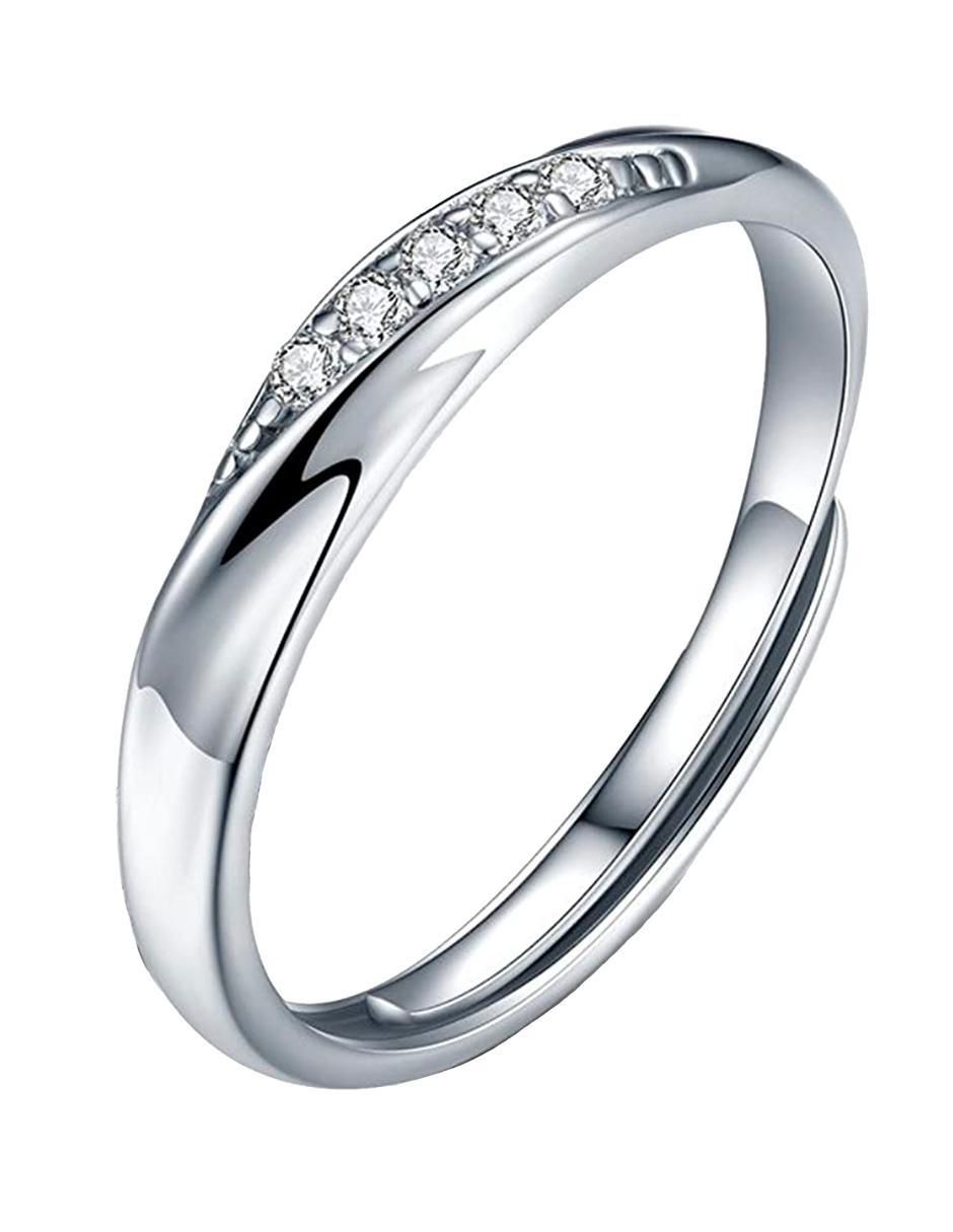 Set anillo redondo P 925 de plata zirconia brillante 5
