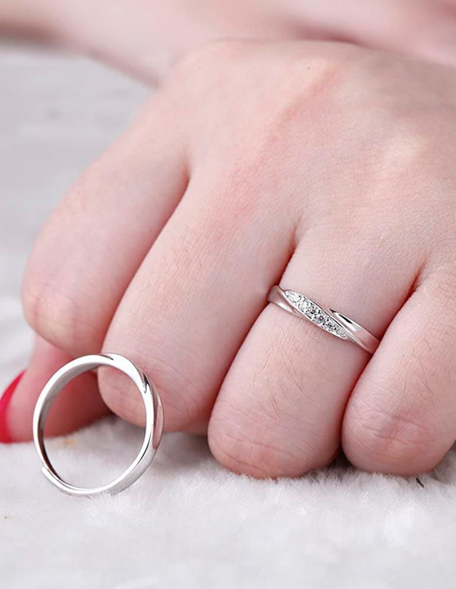 Set anillo redondo P 925 de plata zirconia brillante 6