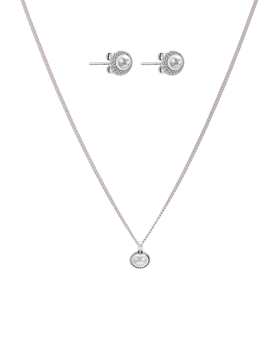 Aretes y collar de plata p 925