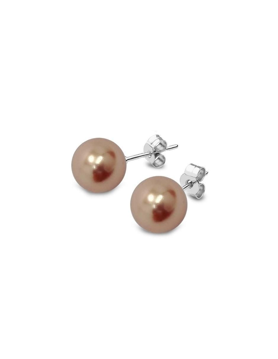 Aretes y collar redondo Pearls de plata p 925 cristal 2