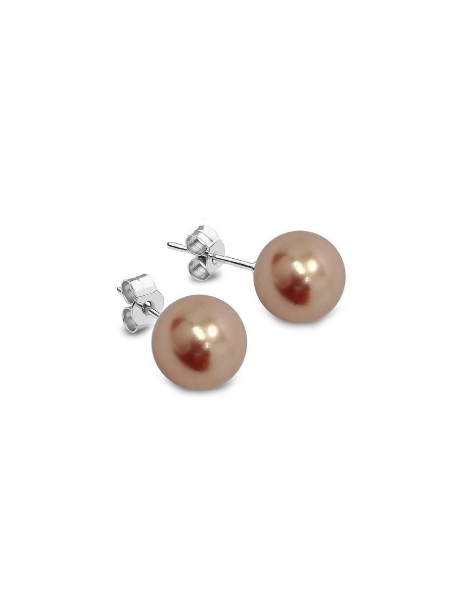 Aretes y collar redondo Pearls de plata p 925 cristal 3