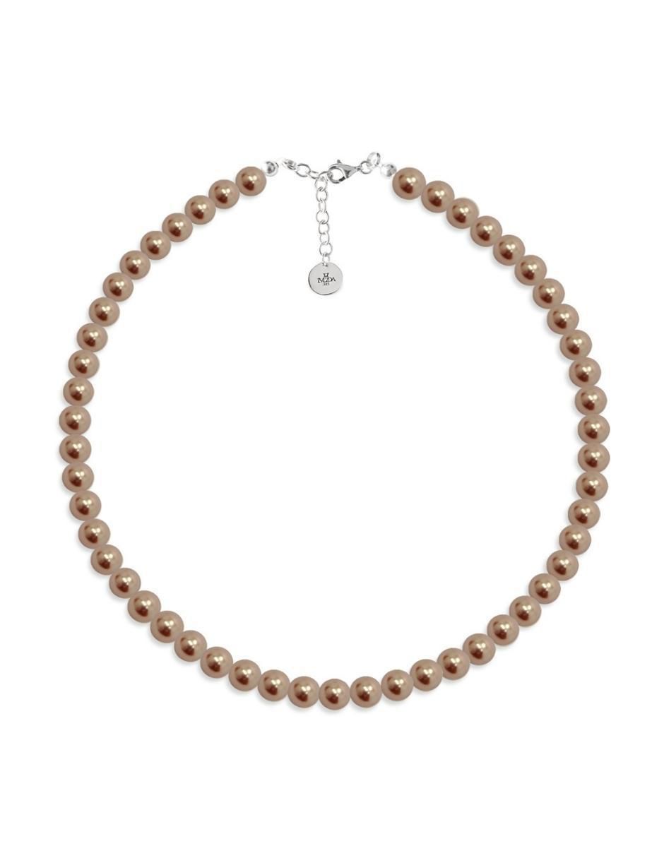 Aretes y collar redondo Pearls de plata p 925 cristal 5