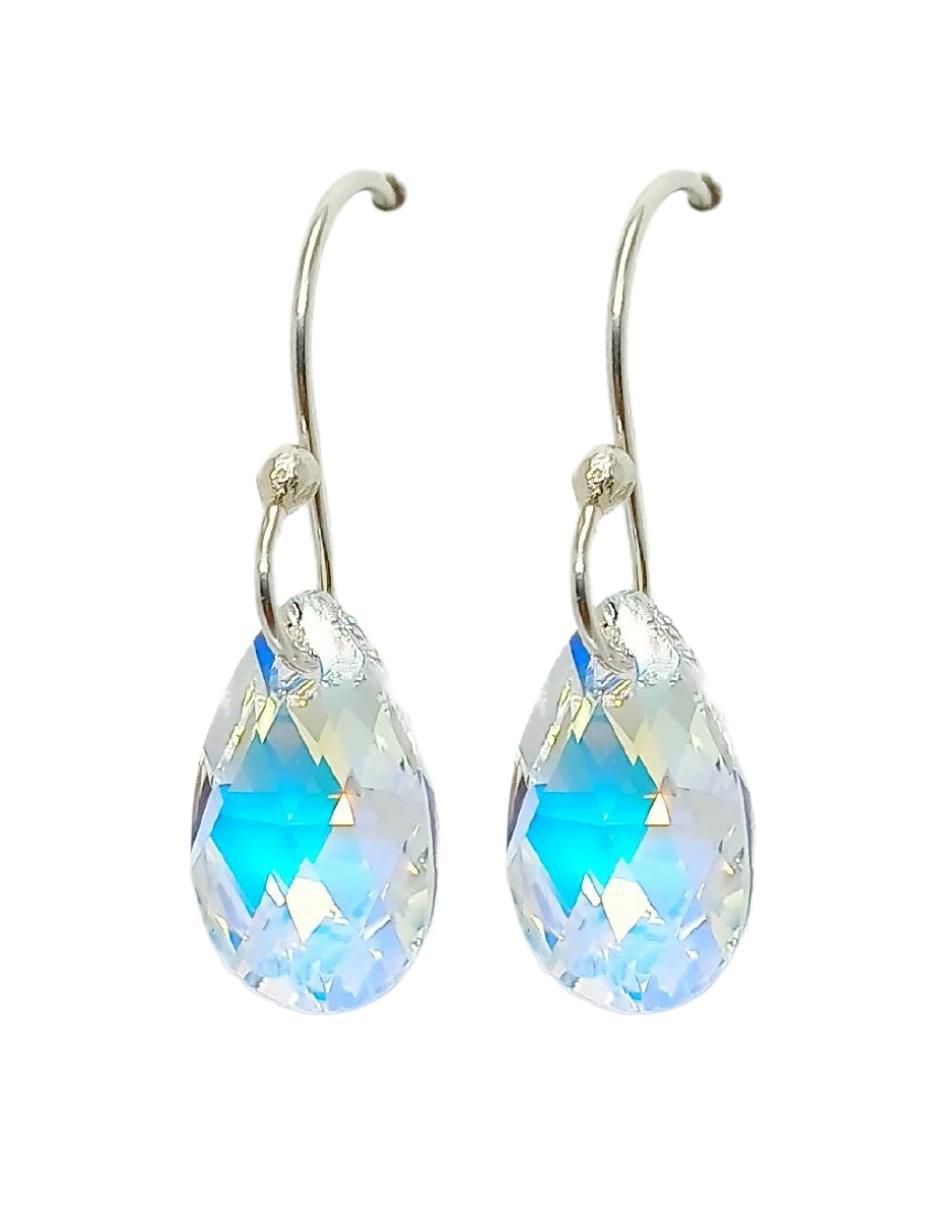 Aretes y collar de pera Pear de plata p 925 swarovski 2