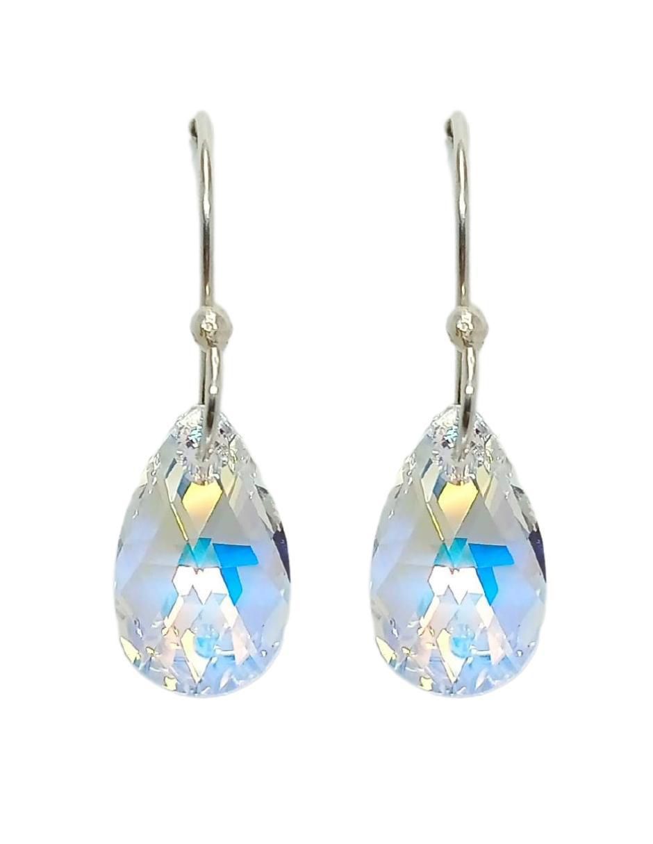 Aretes y collar de pera Pear de plata p 925 swarovski 4
