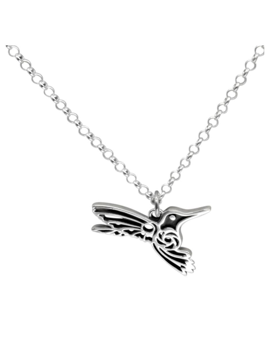 Collar de colibrí de plata P 925