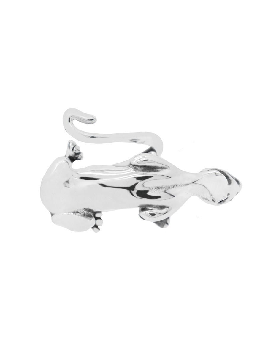 Anillo con gema de puma México Salvaje P 925 de plata rubí brillante