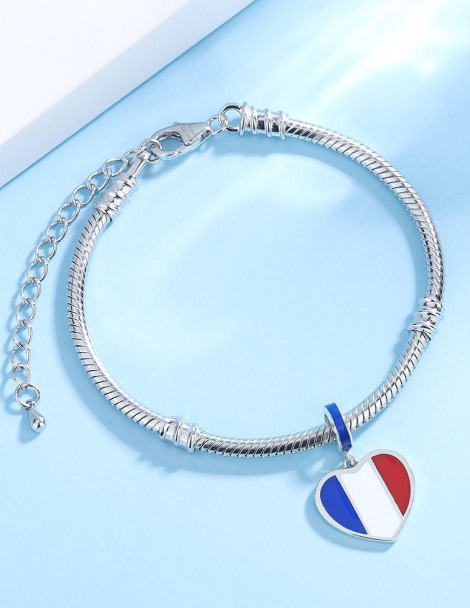 Charm de corazón Mayfer Joyería mundial de plata P 925