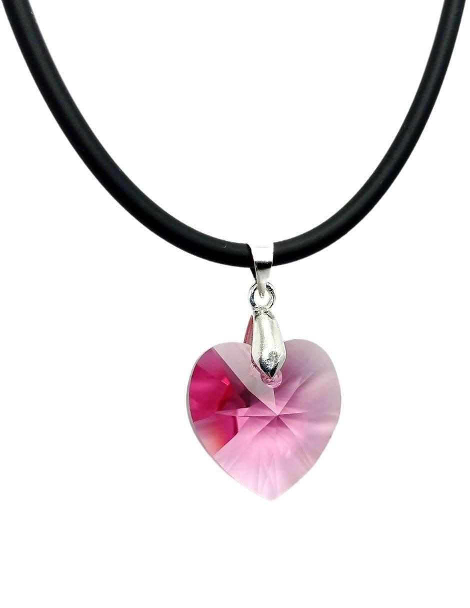 Aretes y collar de corazón Zvezda Heart de plata p 925 cristal 2