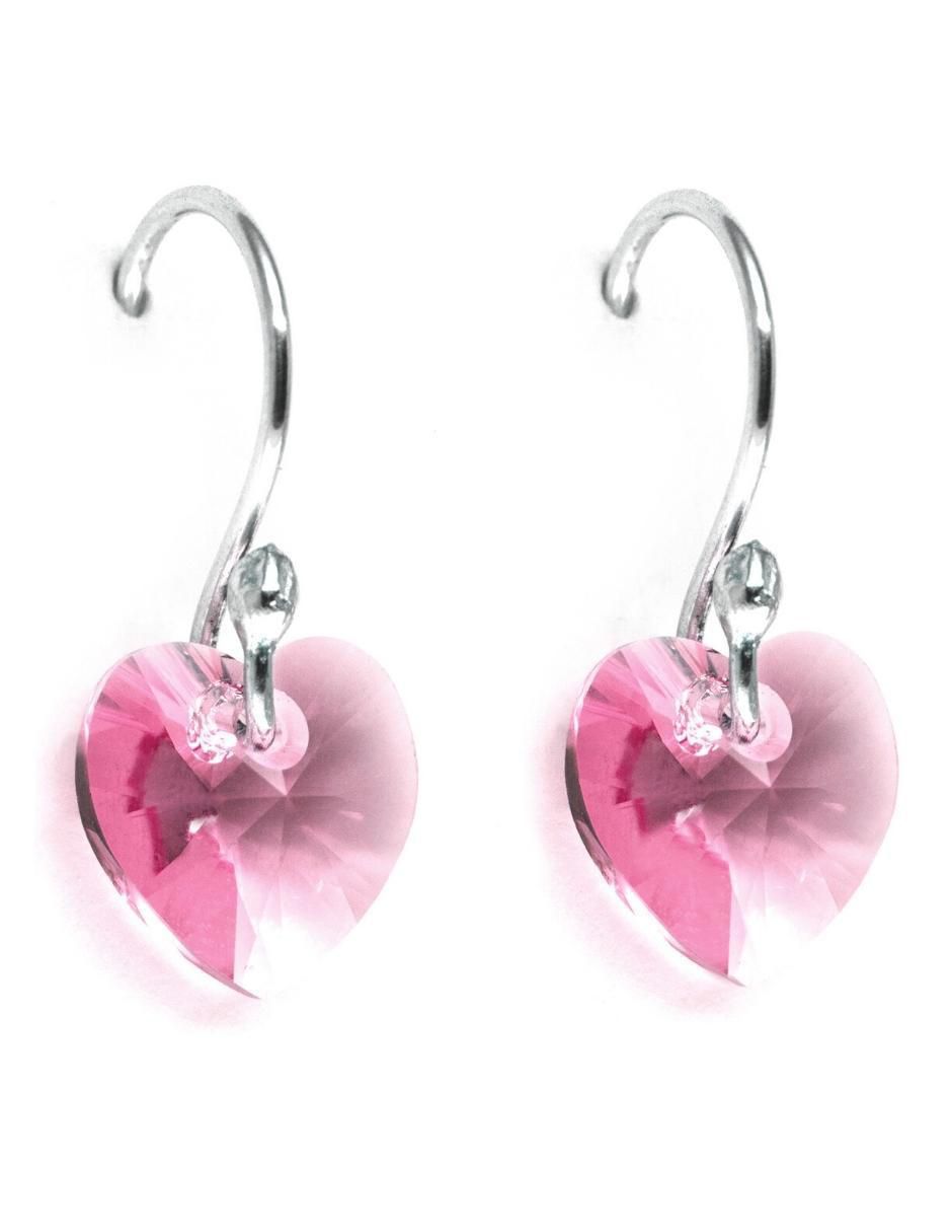 Aretes y collar de corazón Zvezda Heart de plata p 925 cristal 5