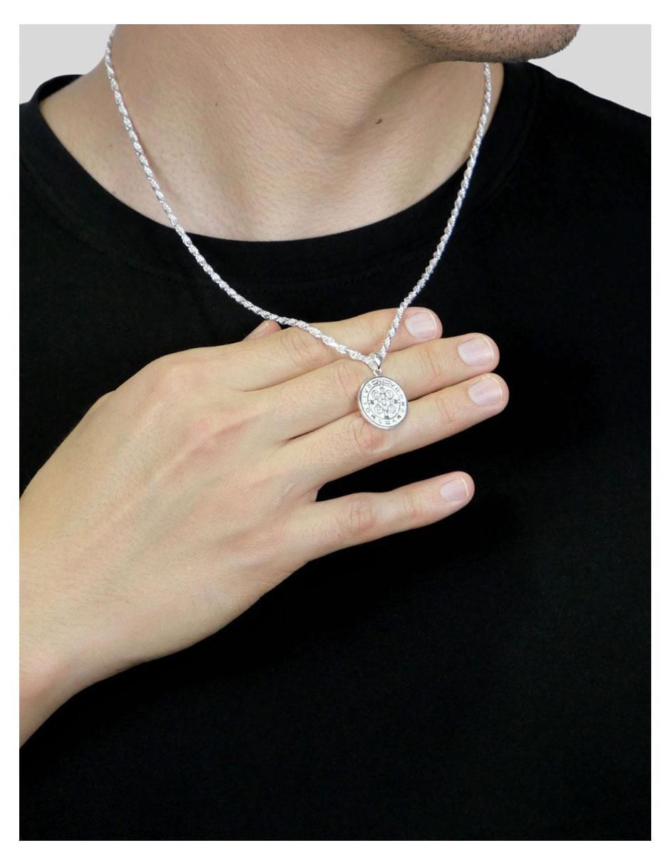 Collar con dije circular de plata P 925 6