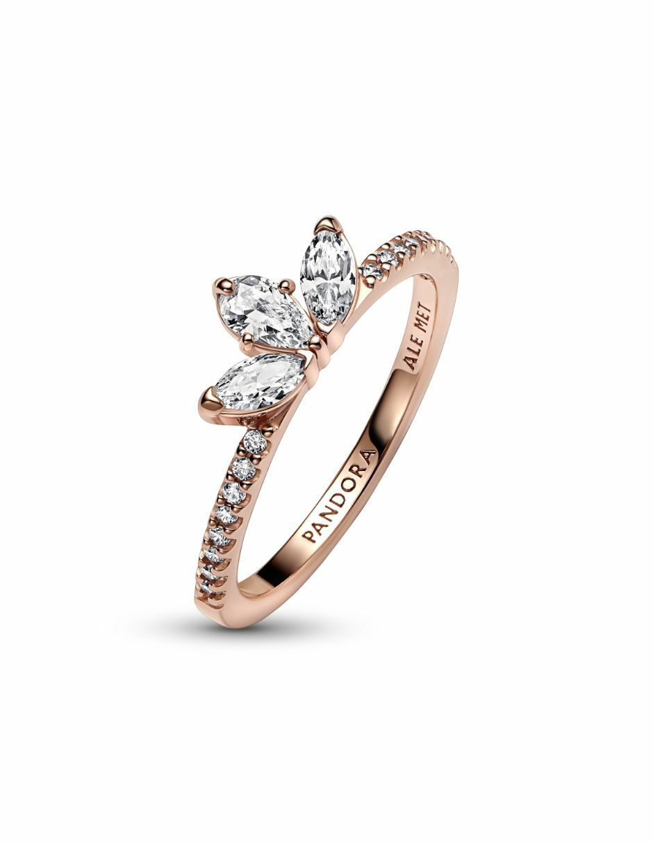Anillo Timeless de plata 14 k zirconia cúbica baño de oro 3