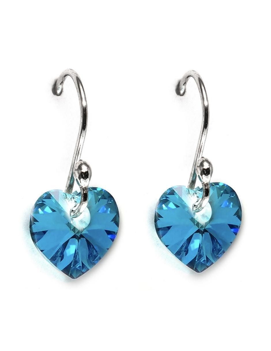 Aretes y collar de corazón Heart de plata p 925 cristal 4