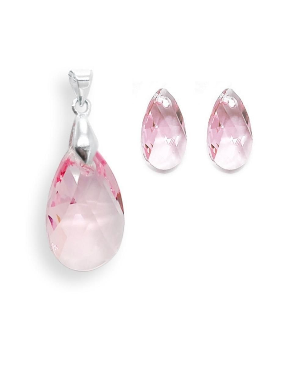 Aretes y collar de hoja Leaves de plata p 925 swarovski 4