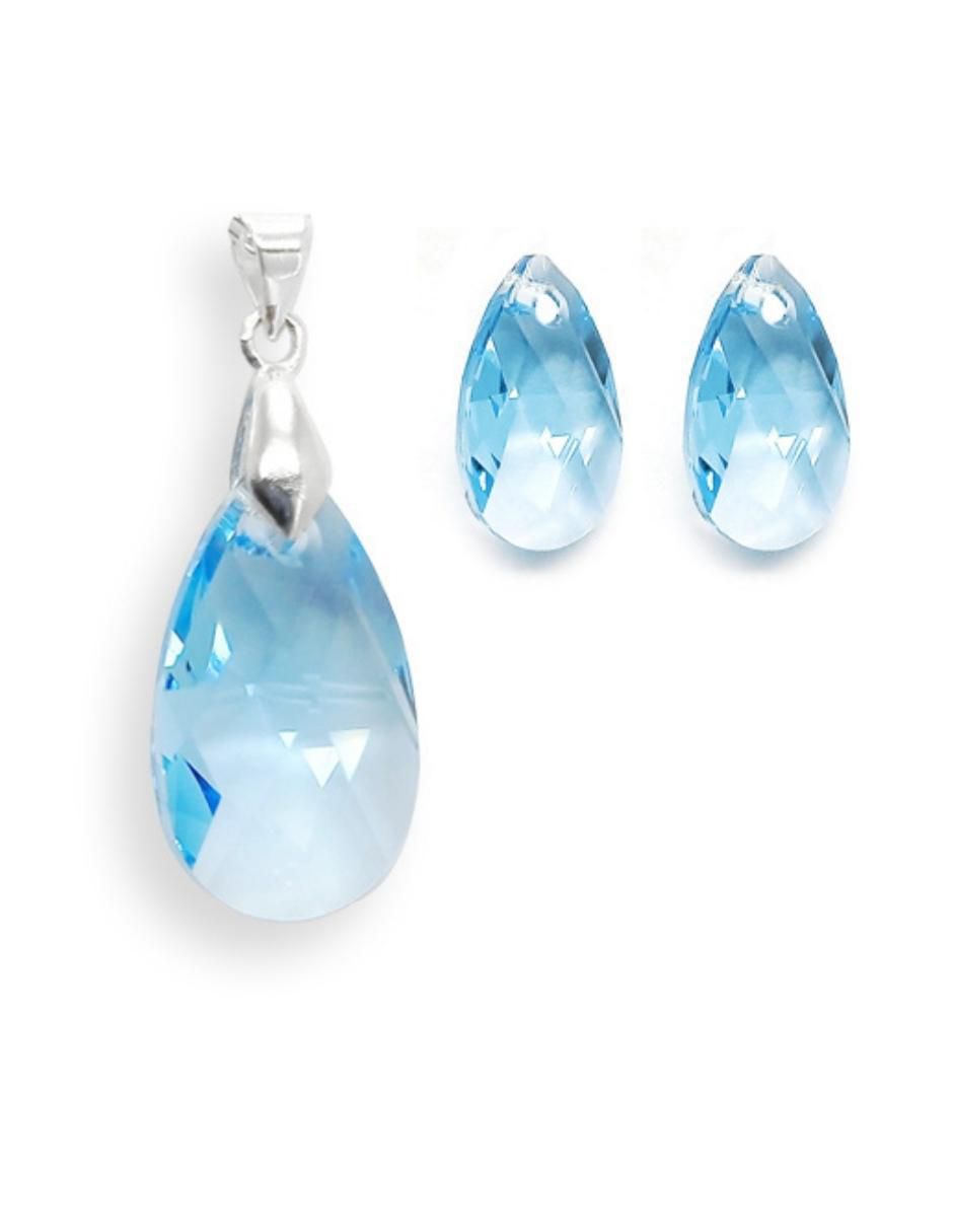 Aretes y collar de hoja Leaves de plata p 925 swarovski 5