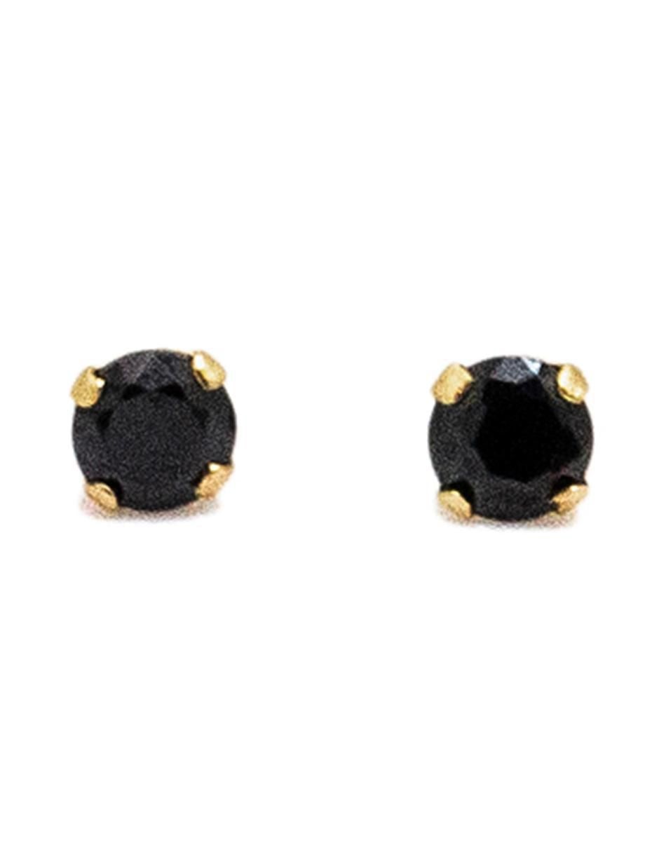 Broqueles redondos de oro amarillo 10 K con acabado brillante