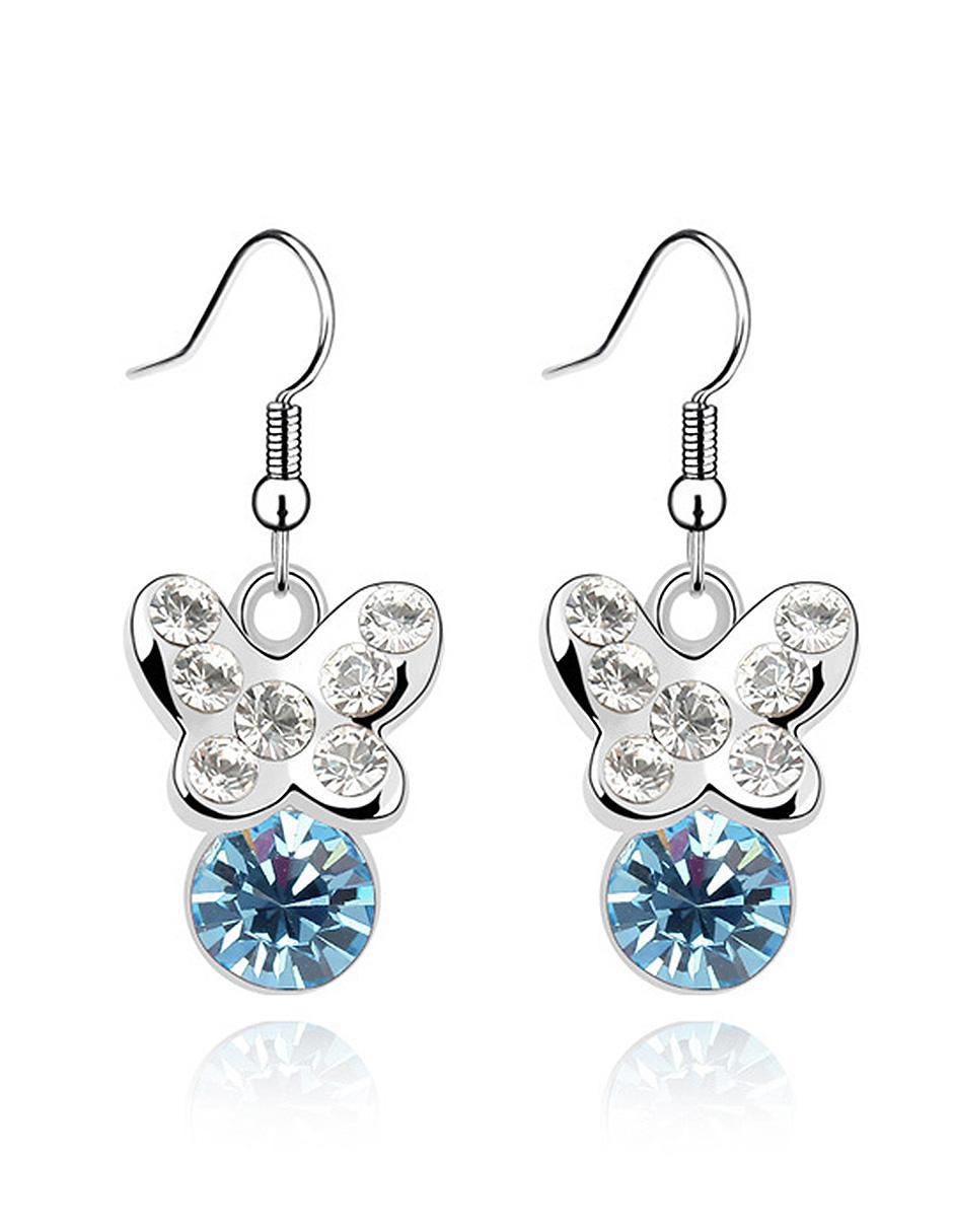 Aretes de mariposa con acabado brillante cristal 3