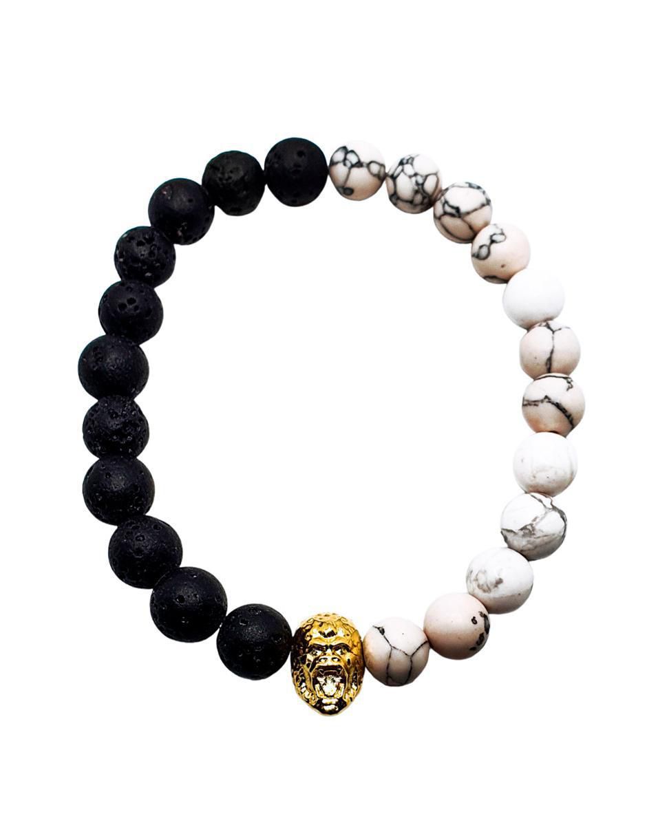 Pulsera con howlita Gorila acabado brillante Pulsera con howlita Gorila acabado brillante