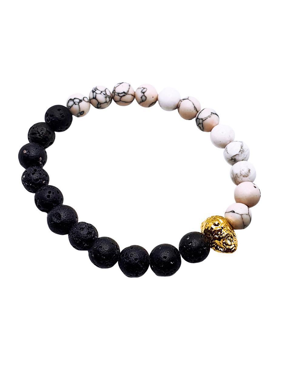 Pulsera con howlita Gorila acabado brillante 2