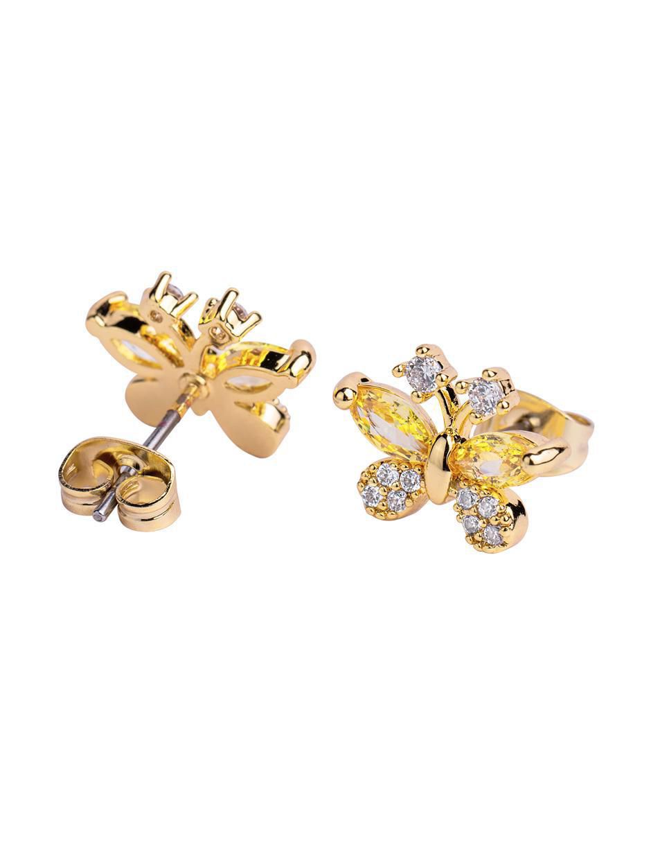 Broqueles de mariposa 14 K con acabado brillante 2