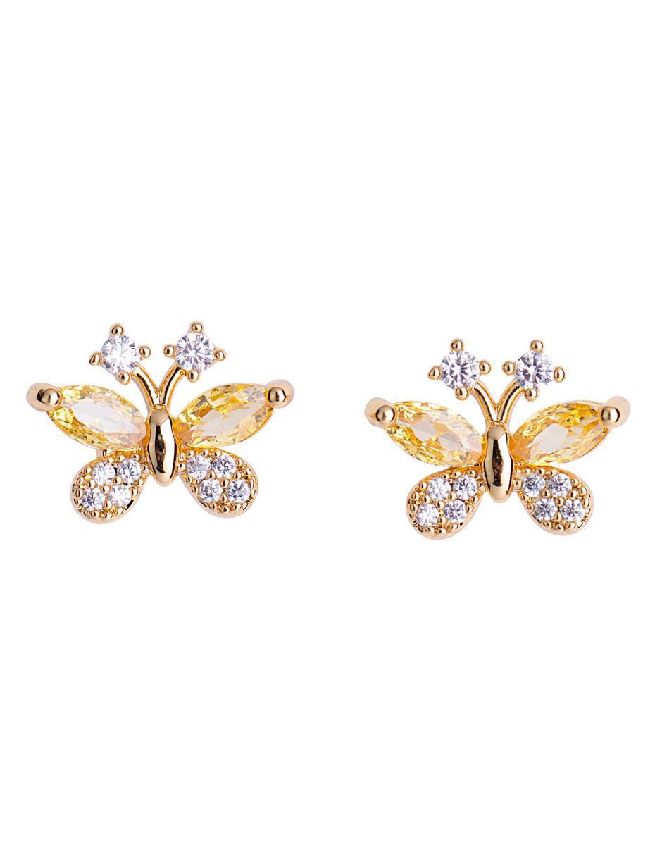 Broqueles de mariposa 14 K con acabado brillante 3
