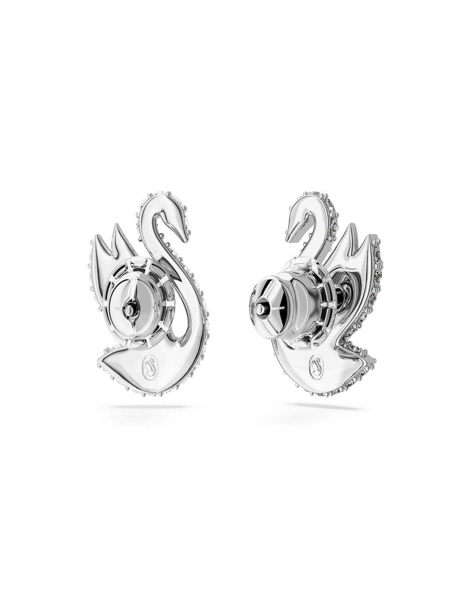 Aretes de cisne con acabado brillante 2