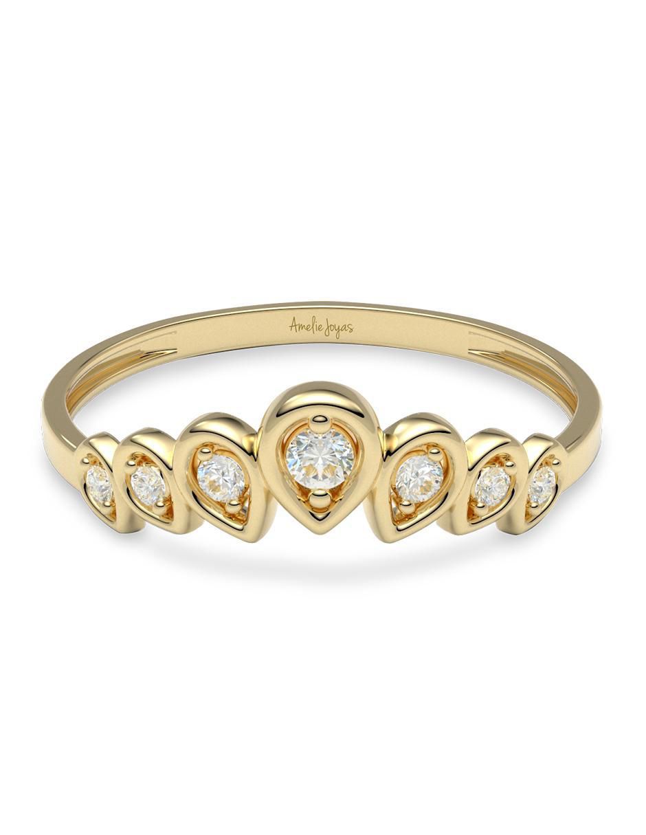 Anillo 14 k de oro zirconia brillante Anillo 14 k de oro zirconia brillante