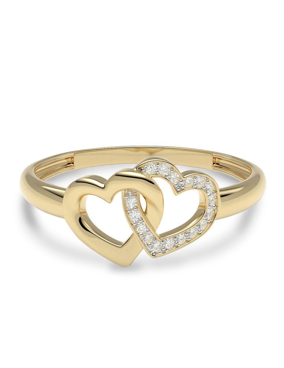 Anillo 14 k de oro zirconia brillante