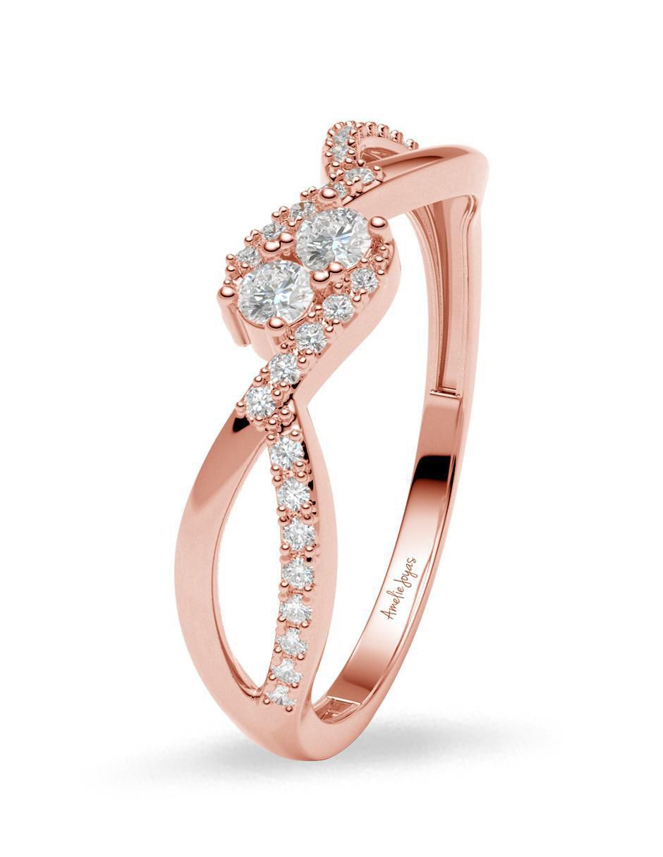 Anillo 14 k de oro zirconia brillante 5