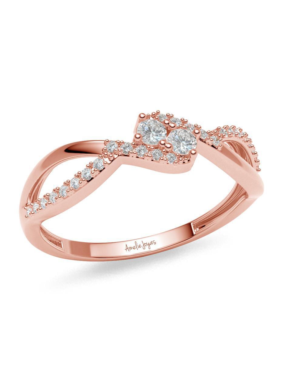 Anillo 14 k de oro zirconia brillante 4