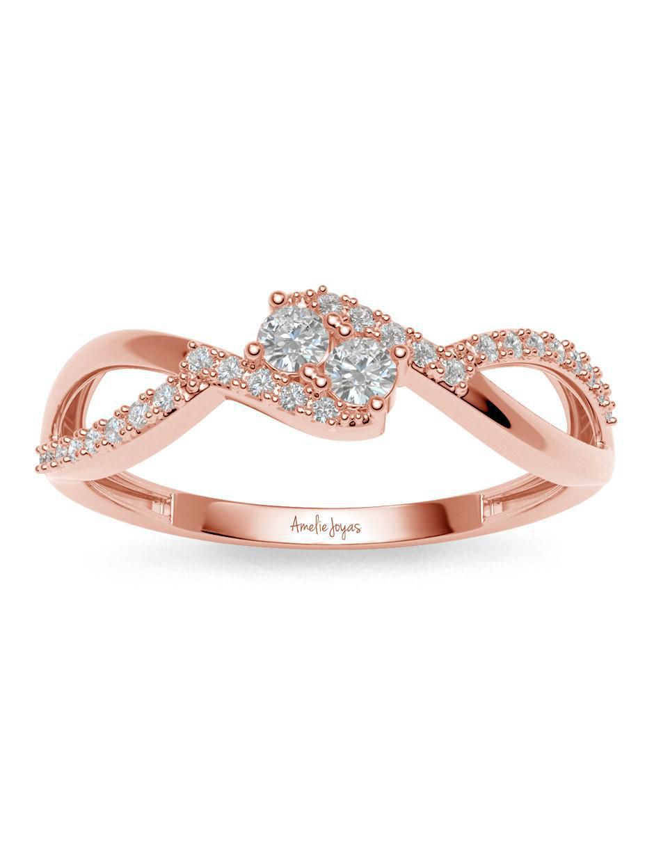 Anillo 14 k de oro zirconia brillante 3