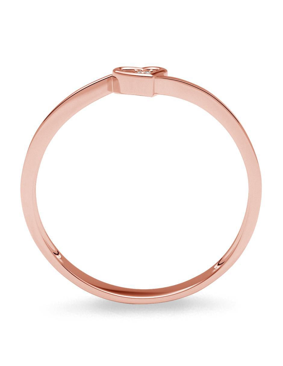 Anillo de corazón 14 k de oro zirconia pulido 4