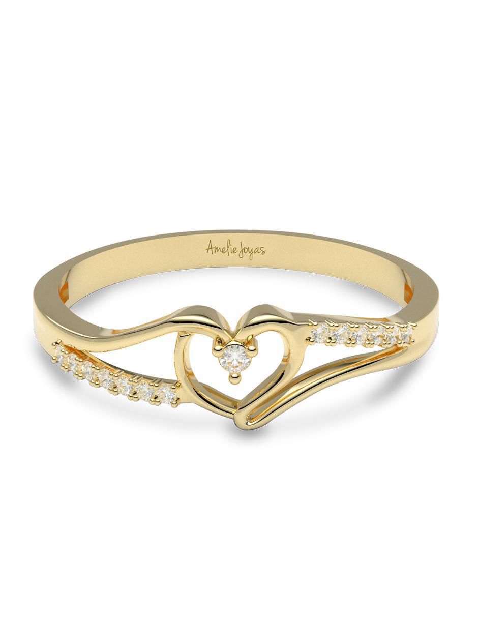 Anillo 14 k de oro zirconia brillante Anillo 14 k de oro zirconia brillante
