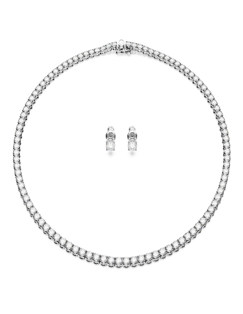 Aretes y collar circular swarovski