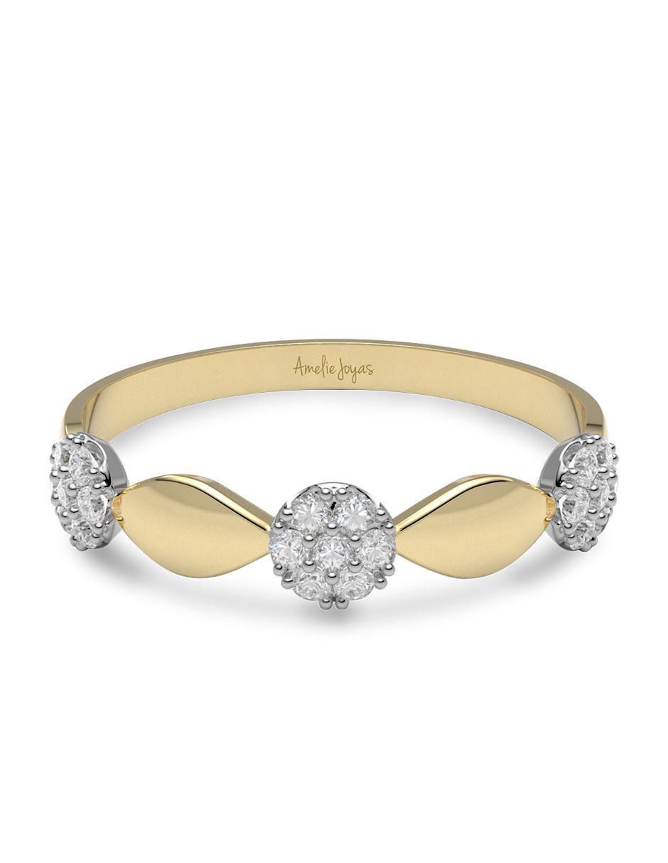 Anillo 14 k de oro zirconia brillante Anillo 14 k de oro zirconia brillante
