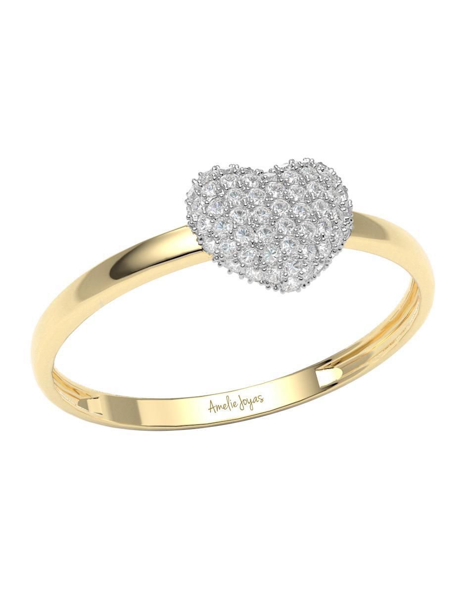 Anillo 14 k de oro zirconia brillante 5