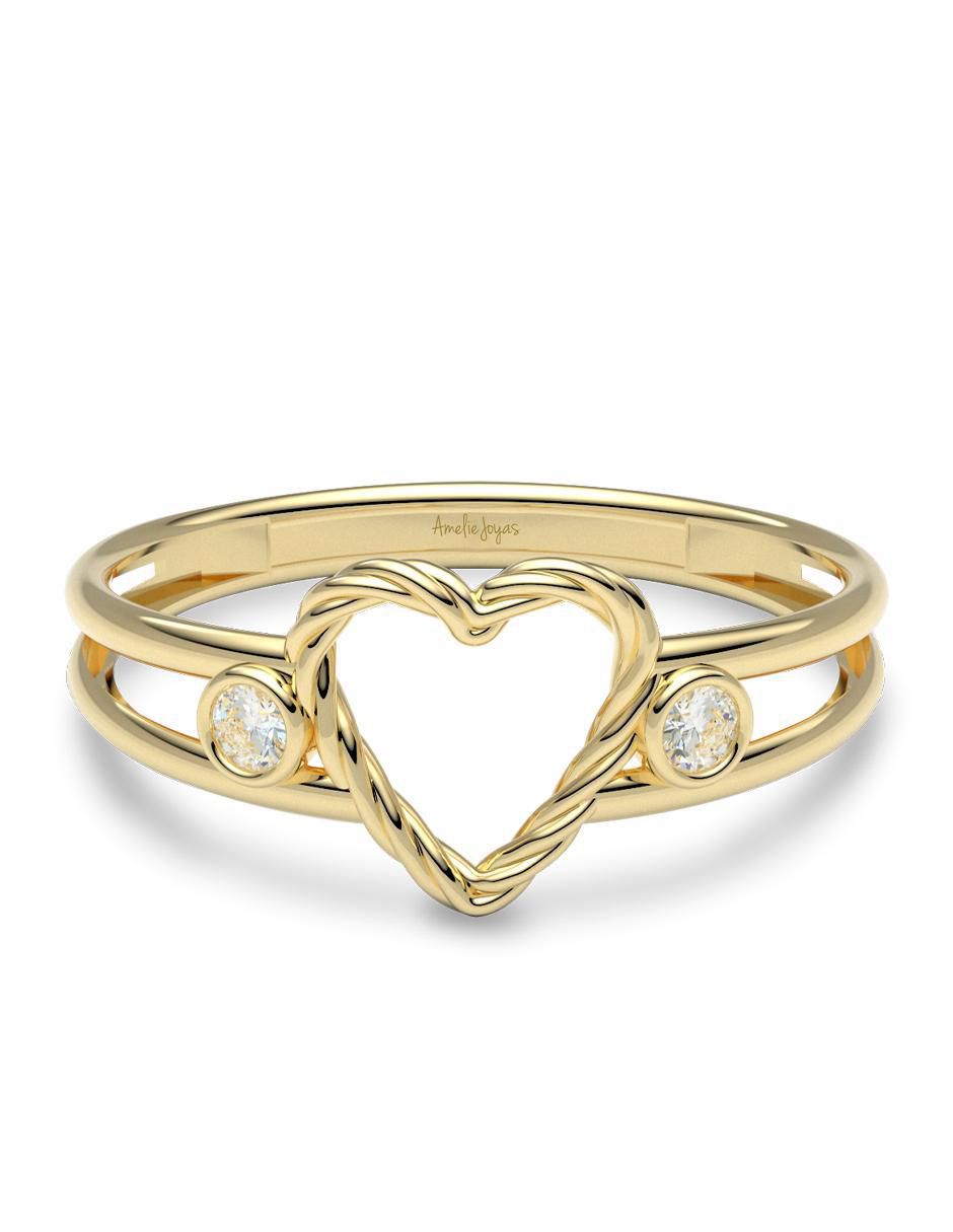 Anillo 10 k de oro zirconia brillante Anillo 10 k de oro zirconia brillante