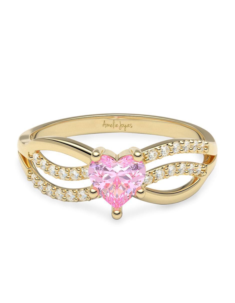 Anillo 14 k de oro zirconia brillante Anillo 14 k de oro zirconia brillante