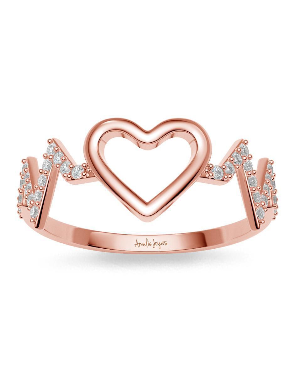 Anillo 10 k de oro zirconia brillante 4