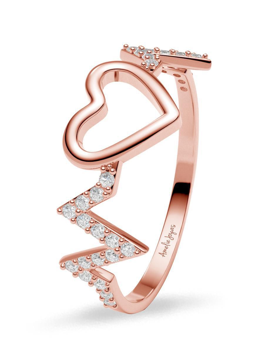 Anillo 10 k de oro zirconia brillante 3