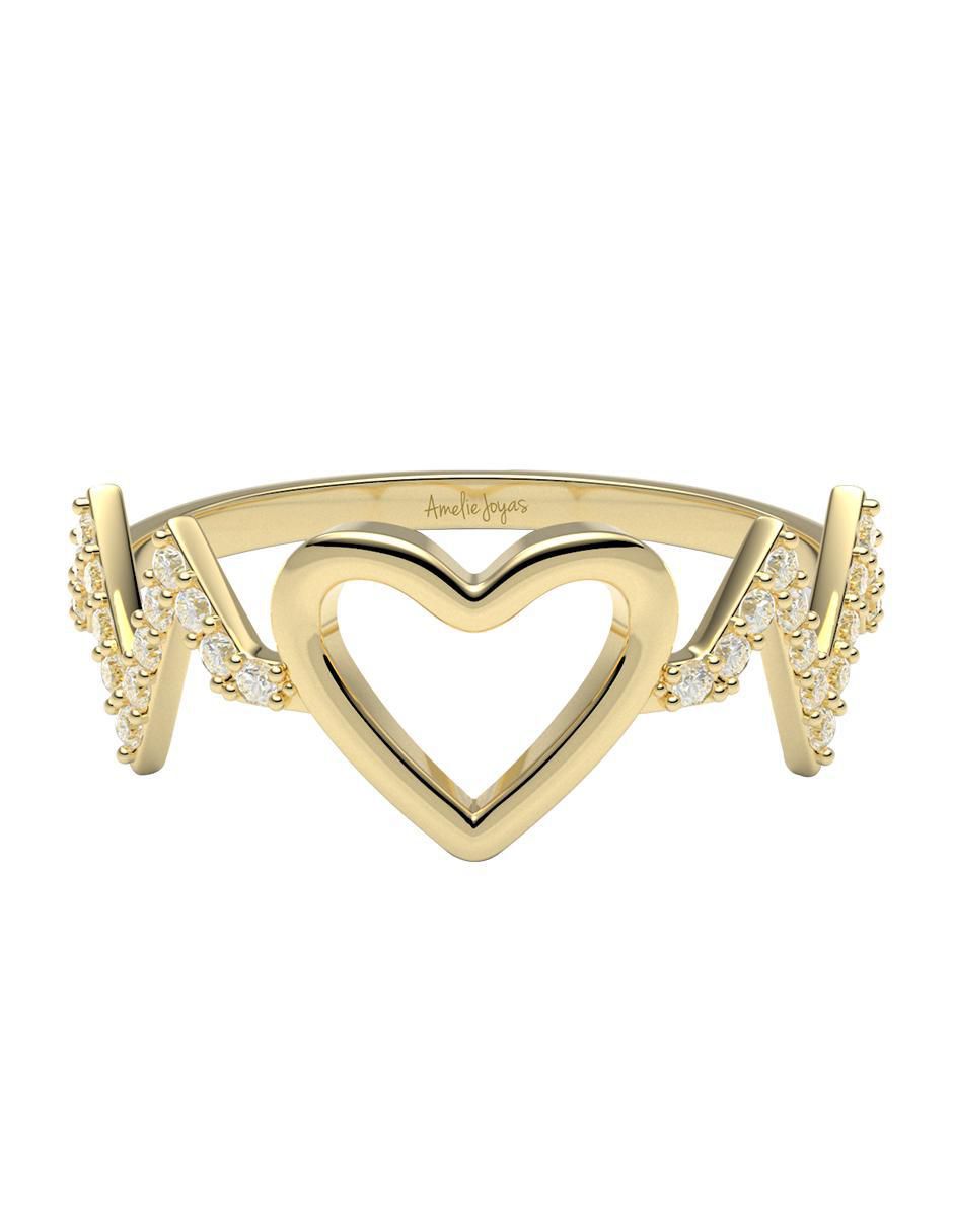 Anillo 10 k de oro zirconia brillante Anillo 10 k de oro zirconia brillante