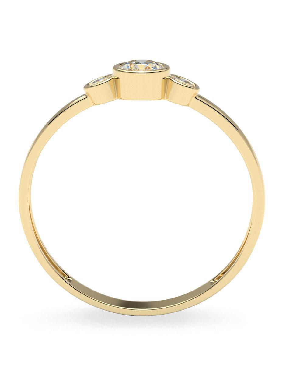 Anillo 10 k de oro zirconia brillante