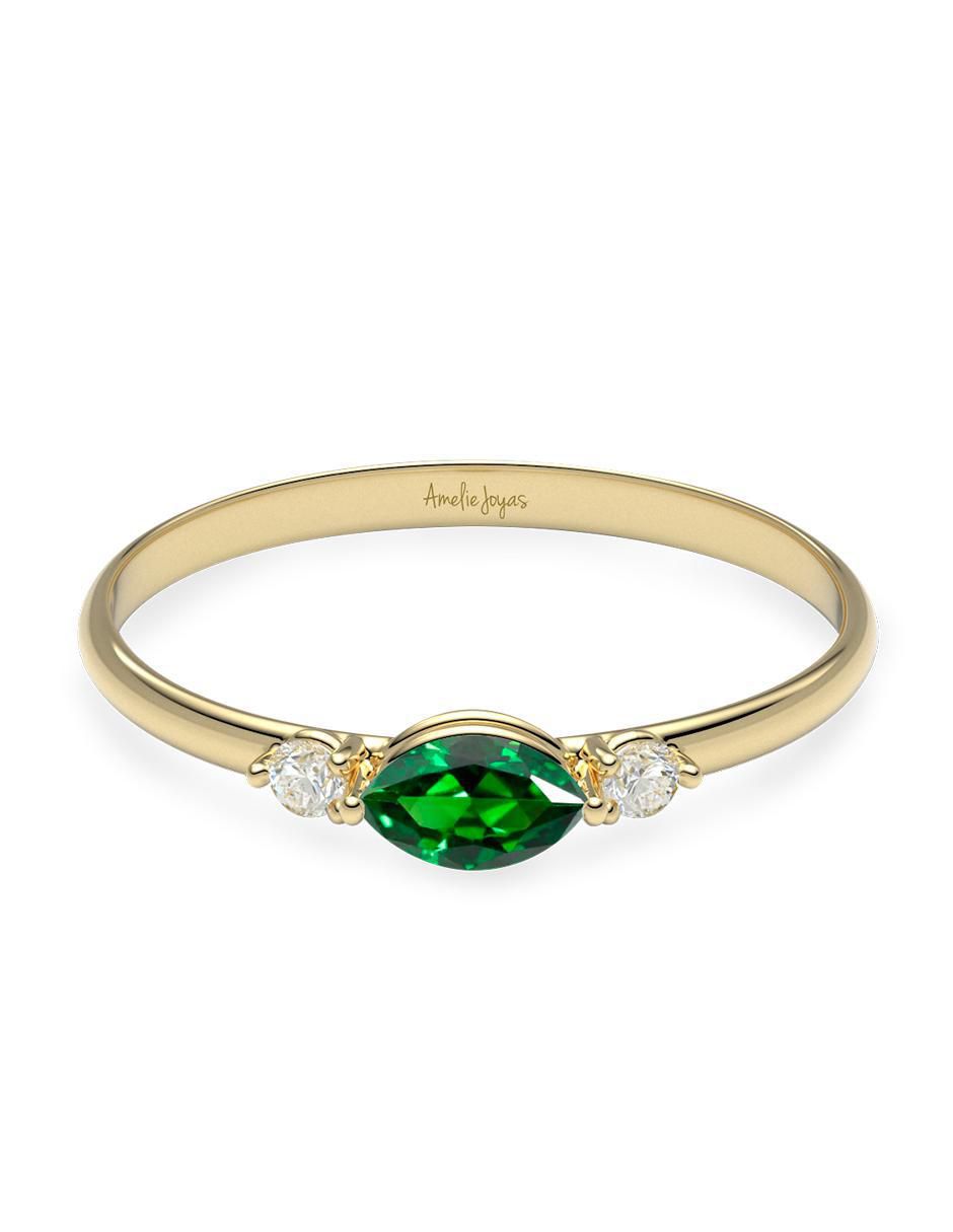Anillo 10 k de oro zirconia brillante Anillo 10 k de oro zirconia brillante