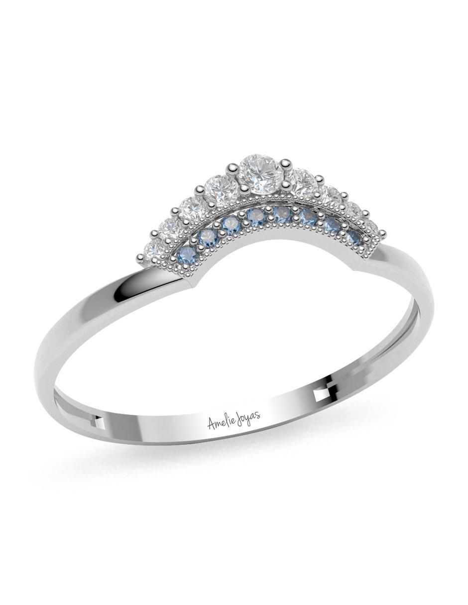 Anillo 14 k de oro zirconia brillante 5