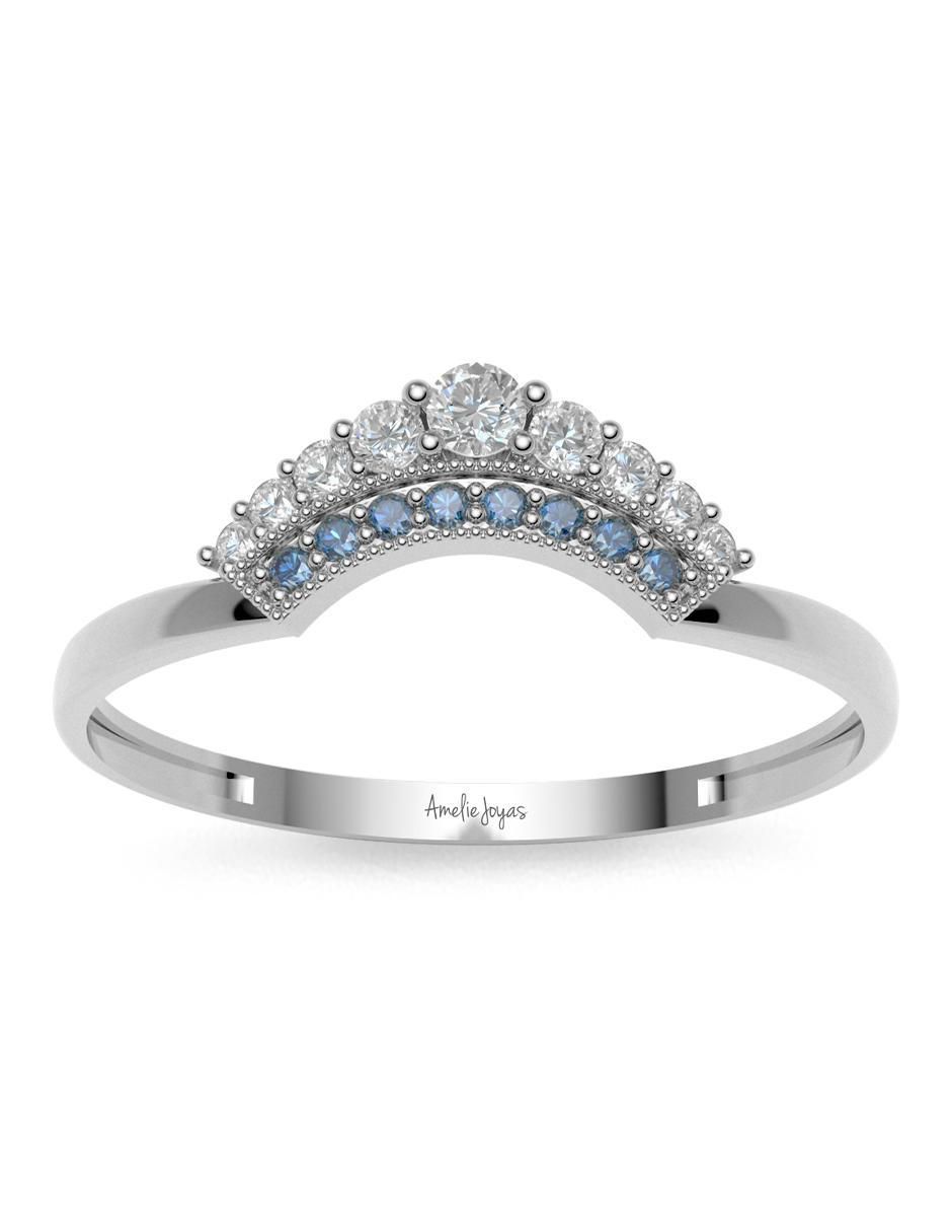 Anillo 14 k de oro zirconia brillante 3