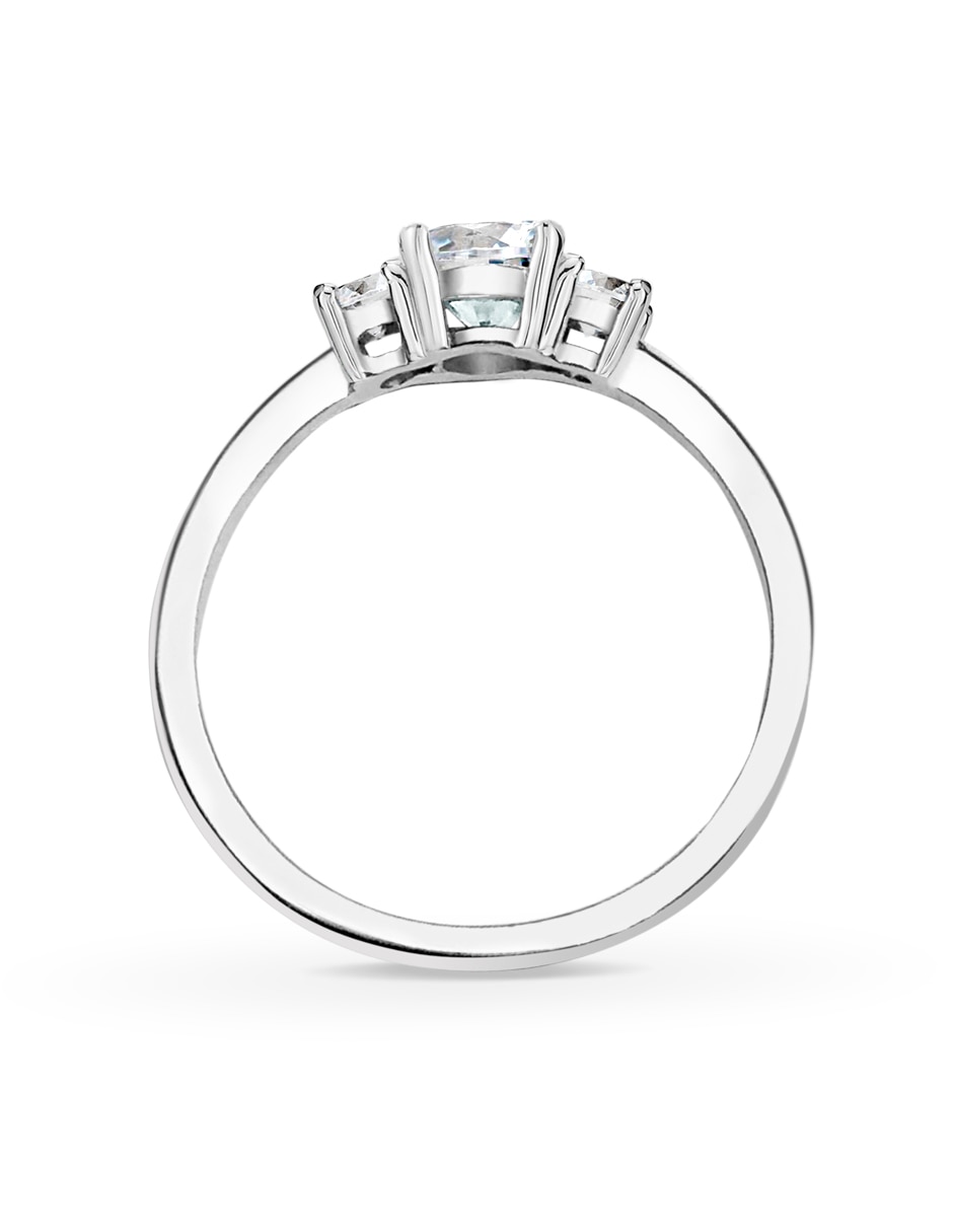Anillo con gema Estacional P 925 de plata zirconia brillante